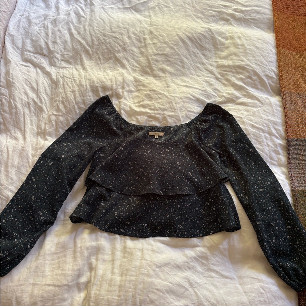 Anthropologie forest green blouse